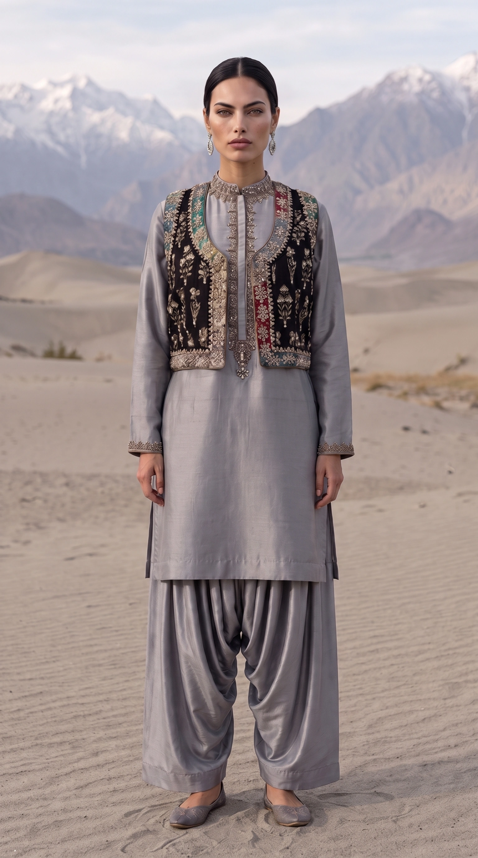 Full front view of Silver Citadel with its ornate dark waistcoat